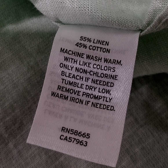 14th & Union Linen Blend Trim Fit Button Shirt Mens 2XL Mint Casual Beach Office - Picture 8 of 9